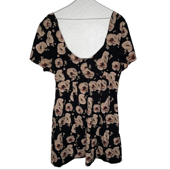 ASOS Sacred Hawk Black Floral Mini Dress Size Large - Picture 1 of 8